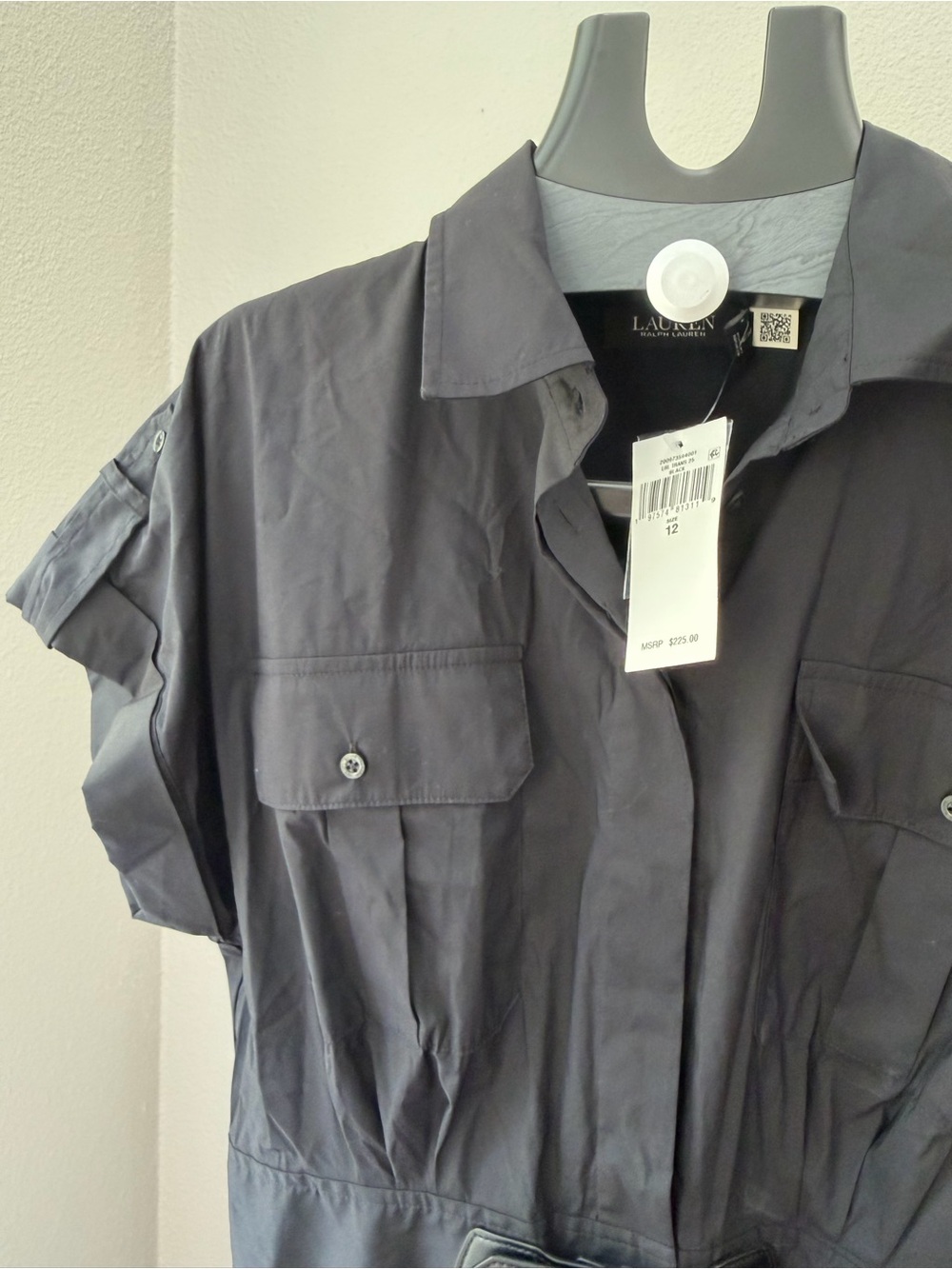 Lauren Ralph Lauren Women's Buckle-Trim Cotton-Blend Shirtdress Size 12 - Picture 6 of 10